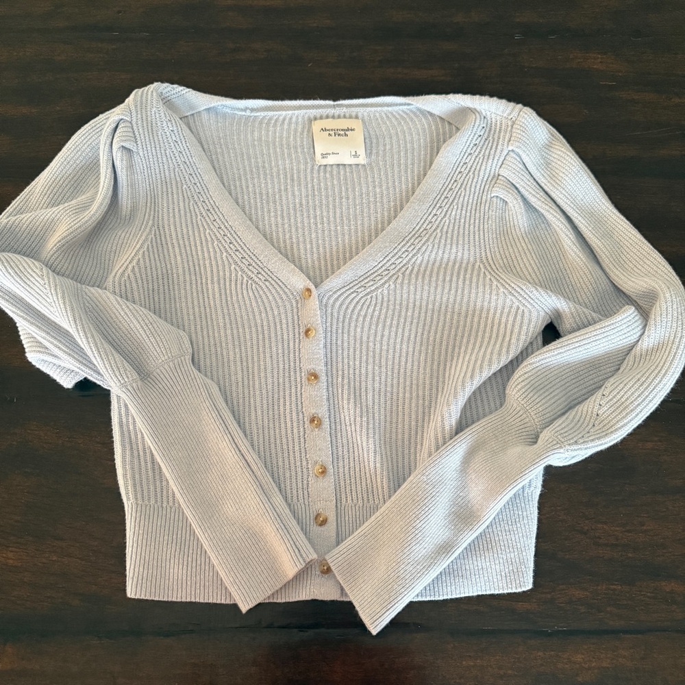 Abercrombie & Fitch Light Blue Button-Up Cardigan